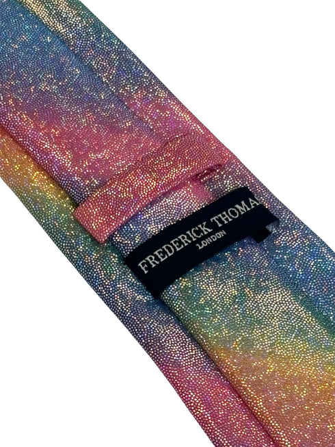 rainbow tie with a metallic sparkle mermaid pastel wet look