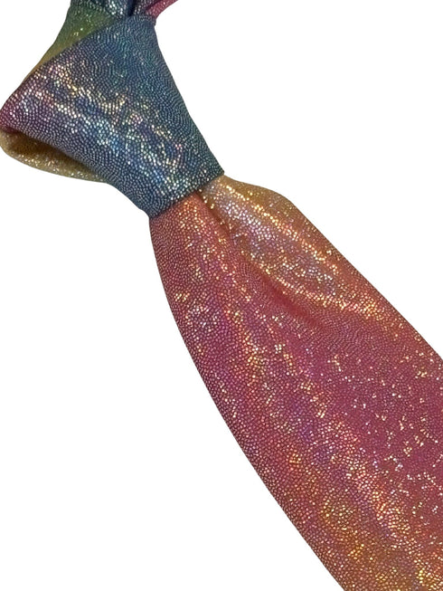 rainbow tie with a metallic sparkle mermaid pastel wet look