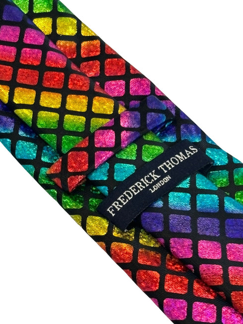 rainbow tie in a metallic sparkle mermaid pastel wet look design