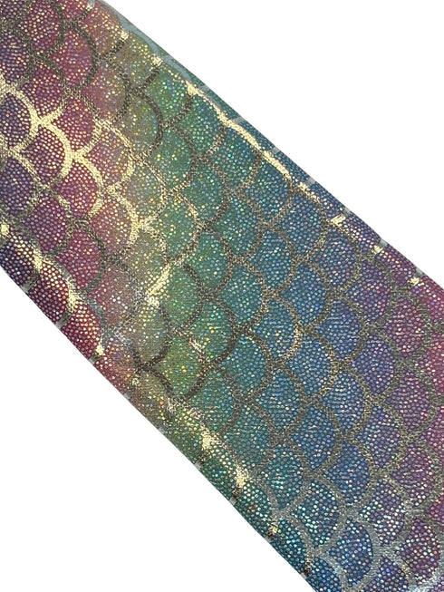 rainbow and silver tie with a metallic sparkle mermaid pastel wet look