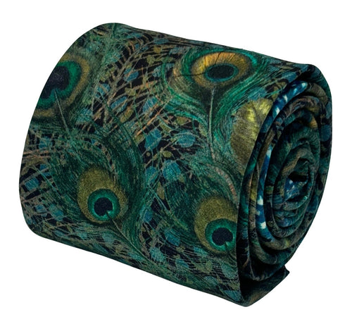Liberty style peacock feather design tie