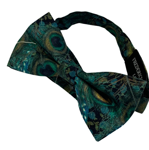 Liberty style peacock feather design adult bow tie