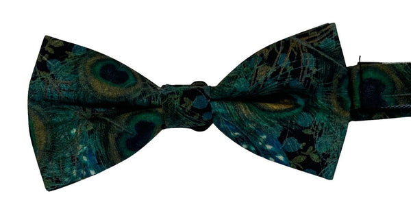 Liberty style peacock feather design child's bow tie