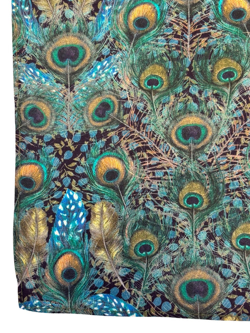 Liberty style peacock feather design pocket square