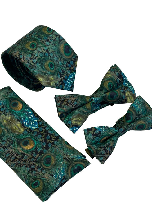 Liberty style peacock feather design tie