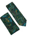 Liberty style peacock feather design matching tie and pocket square