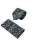 william morris liberty style blue strawberry thief english garden wildflower design tie and matching pocket square