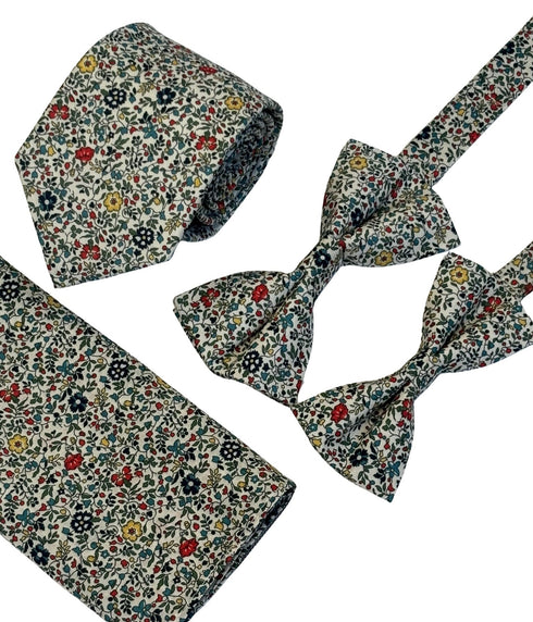 liberty style ditsy floral english wildflower design adult bow tie