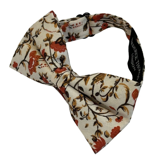 Liberty style red climbing English wildflower design adult bow tie