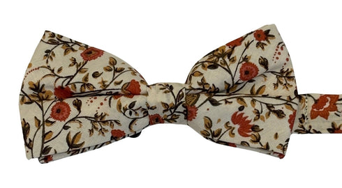 Liberty style red climbing English wildflower design child's bow tie