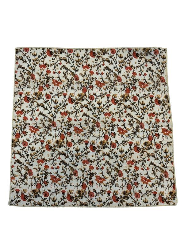 Liberty style red climbing English wildflower design pocket square