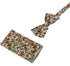 Liberty style red climbing English wildflower design adult bow tie and matching pocket square