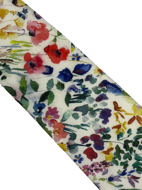 Felda print watercolour multicolour floral wildflower cotton tie in a liberty style London design