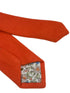 plain bright burnt orange 100% wool tie