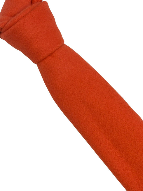plain bright burnt orange 100% wool tie