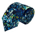 navy dark blue floral wildflower cotton tie in a liberty style design