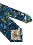 navy dark blue floral wildflower cotton tie in a liberty style design