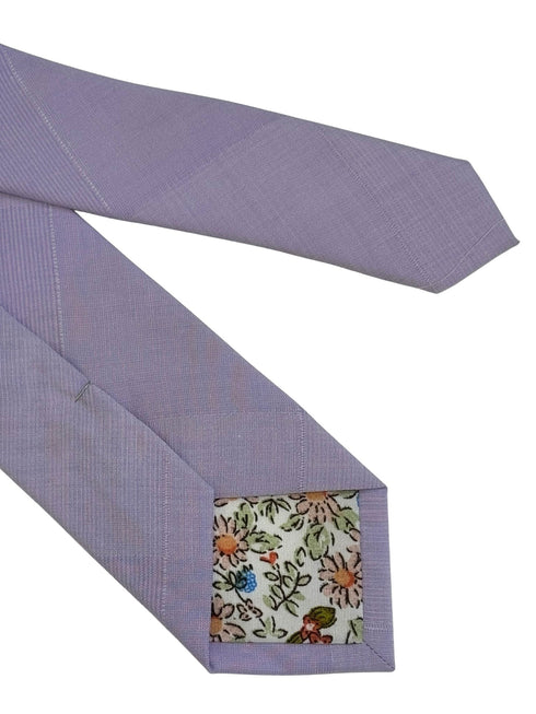 Extra long lilac lavender light pale purple cotton tie