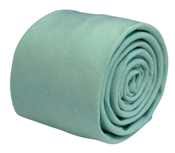 plain aqua turquoise pale cyan green cotton tie