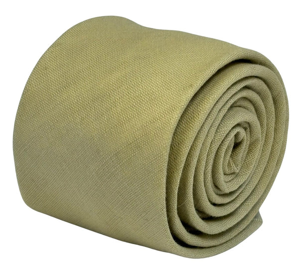 pale khaki light olive green plain linen tie
