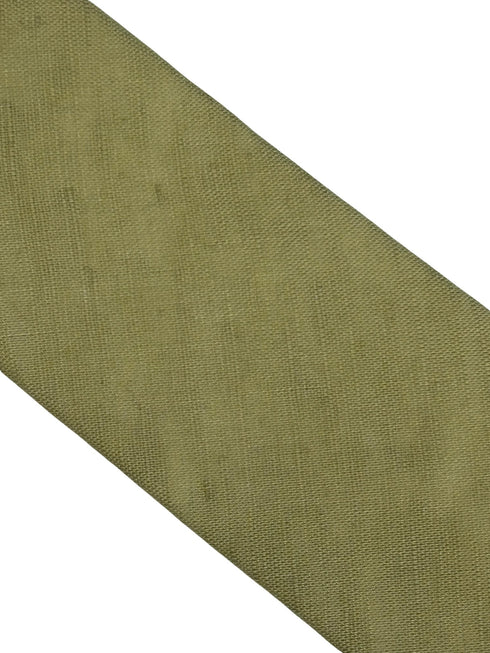 pale khaki light olive green plain linen tie
