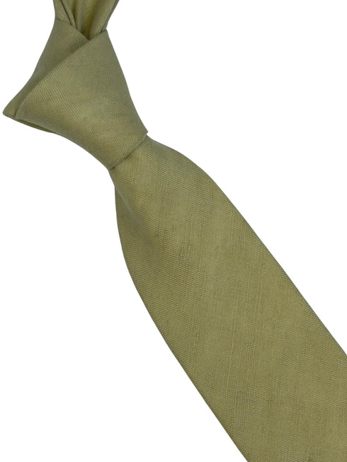 pale khaki light olive green plain linen tie