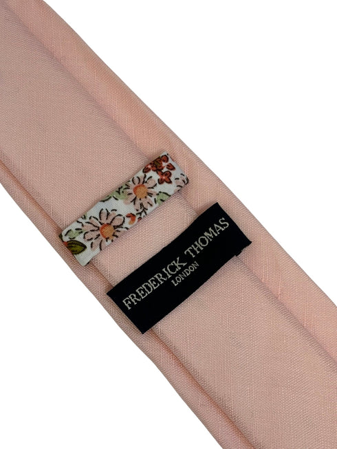 pale pink light baby ballerina blush plain linen tie