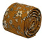 ochre yellow honey gold cotton tie with floral design
