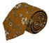 ochre yellow honey gold cotton tie with floral design