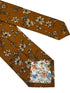 ochre yellow honey gold cotton tie with floral design