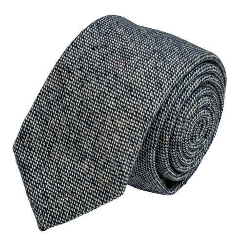 speckled navy dark blue 100% wool tie