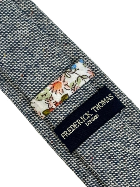 speckled navy dark blue 100% wool tie