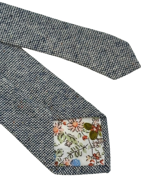 speckled navy dark blue 100% wool tie