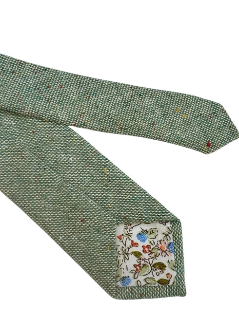 speckled olive avocado pistachio light green 100% wool tie