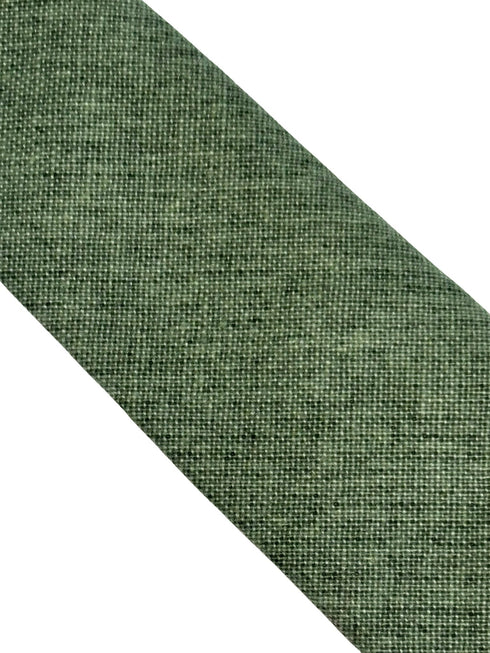 plain forest green linen tie