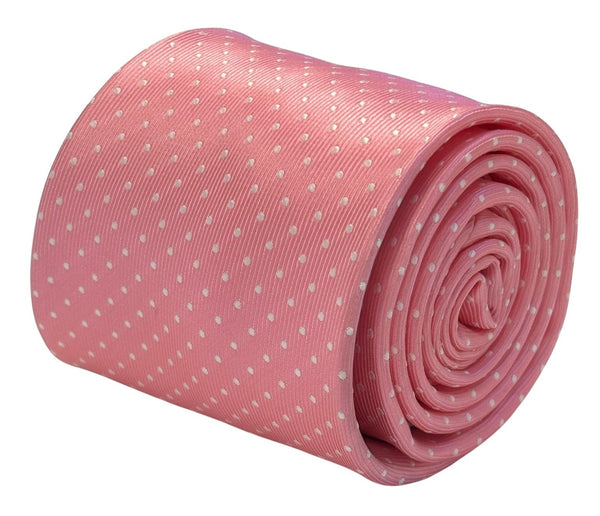 ballerina baby pink mens tie with white pin spot