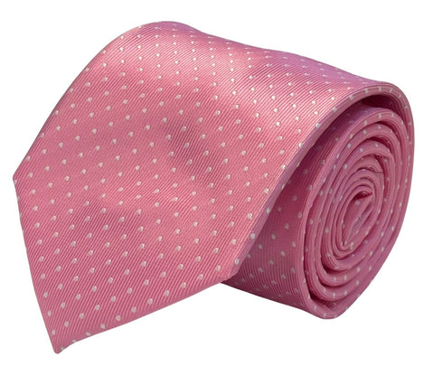 ballerina baby pink mens tie with white pin spot