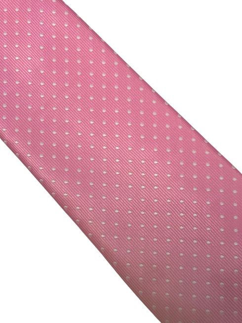 ballerina baby pink mens tie with white pin spot