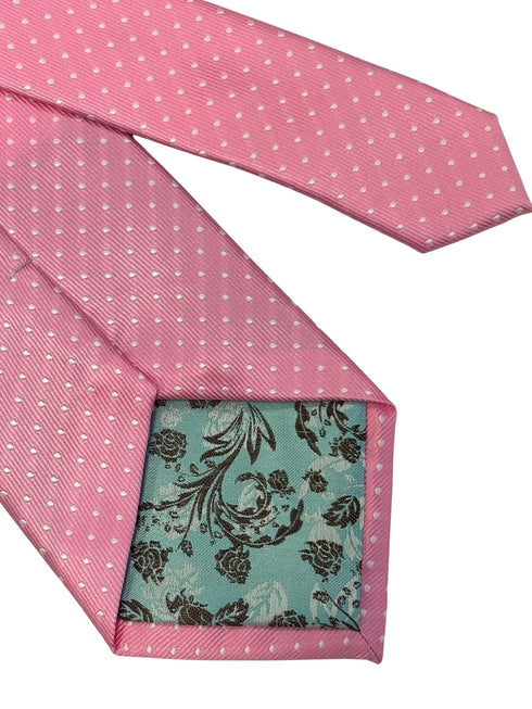 ballerina baby pink mens tie with white pin spot