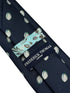 navy dark blue men's tie with rugby ball design