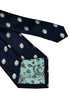 navy dark blue men's tie with rugby ball design