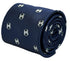 navy dark blue tie with football soccer ball design design