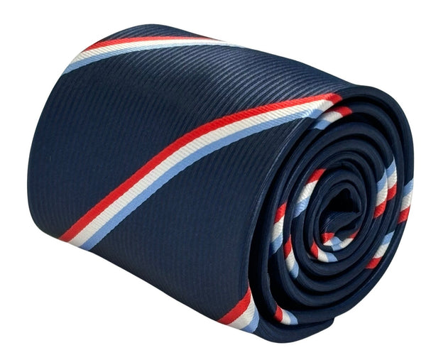 navy dark blue tie with Luxembourg flag design