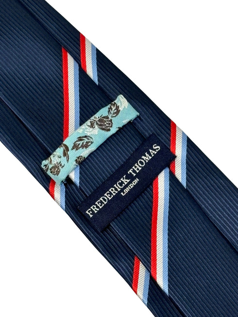 navy dark blue tie with Luxembourg flag design