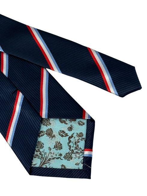 navy dark blue tie with Luxembourg flag design