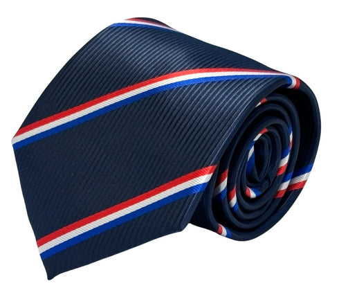 navy dark blue tie with Netherlands flag design
