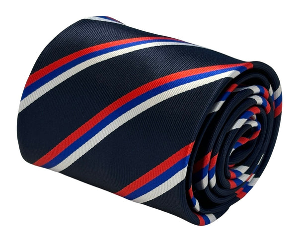 navy dark blue tie with Serbia flag design