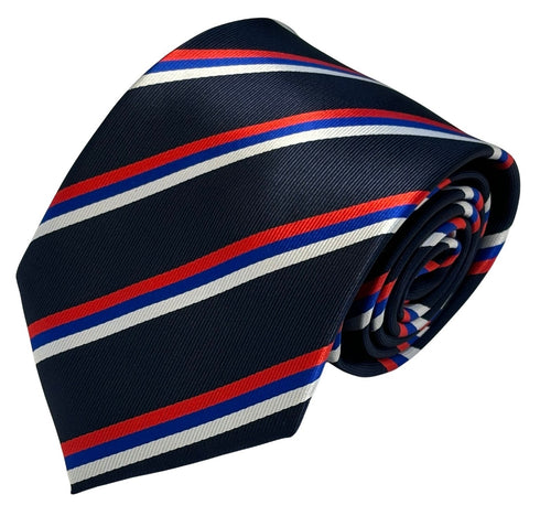 navy dark blue tie with Serbia flag design