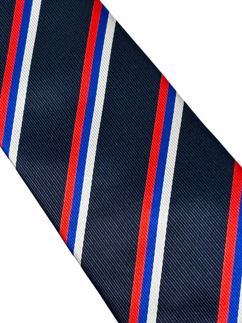 navy dark blue tie with Serbia flag design