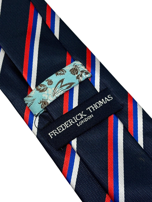 navy dark blue tie with Serbia flag design